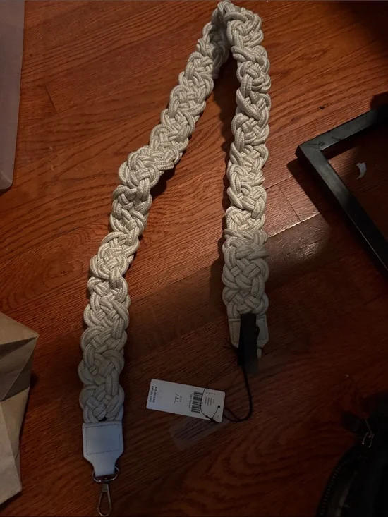 Anthropologie Braided Rope Crossbody Strap in Ivory