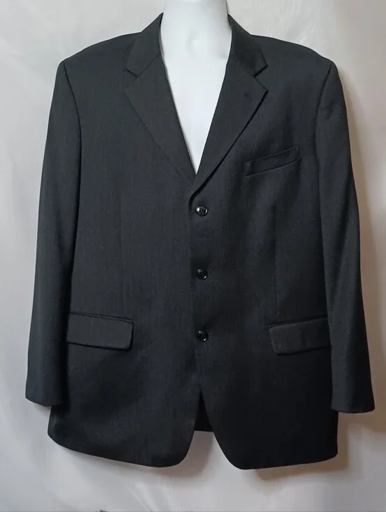 Albert Nipon Men's Classic Dark Gray Blazer. 44R