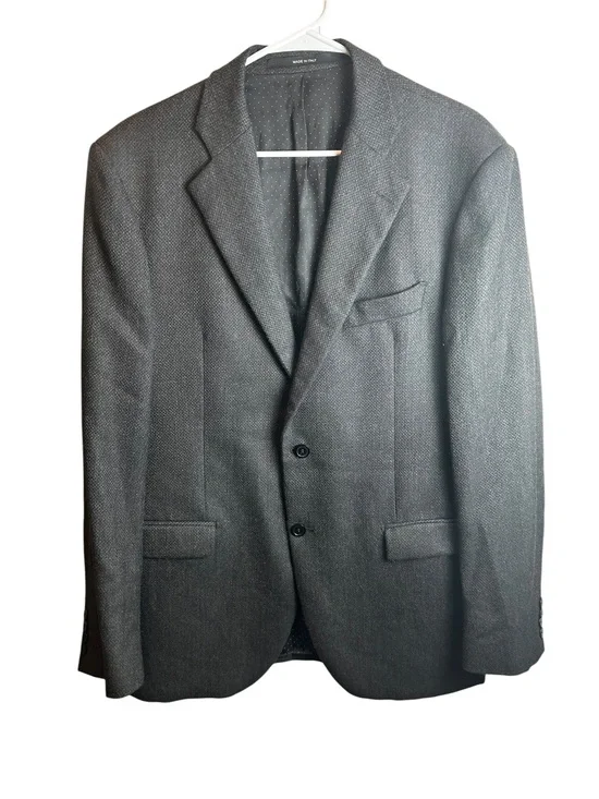 GIVENCHY Paris FW08 Mens 54 IT 44 US Charcoal Gray Cotton Blazer Italy