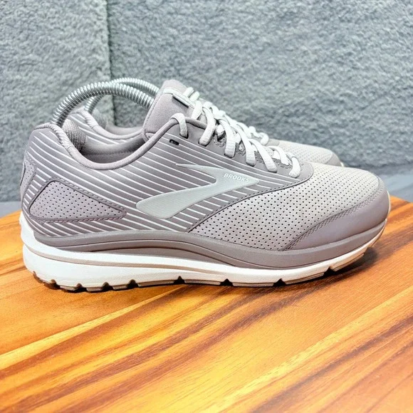 Brooks Addiction Walker 2 Grey White Walking Shoes 1203081D094 Womens 8.5 Wide D