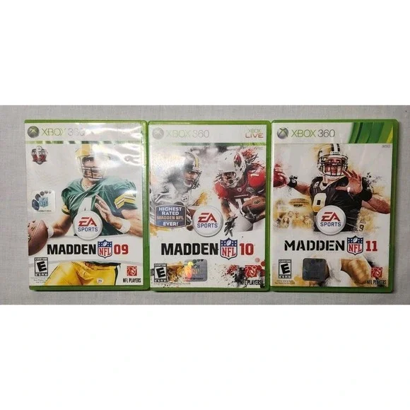 Madden Xbox 360 -3 Game‎ Lot / Madden  9, 10, 11 - Game Collection-Preowned