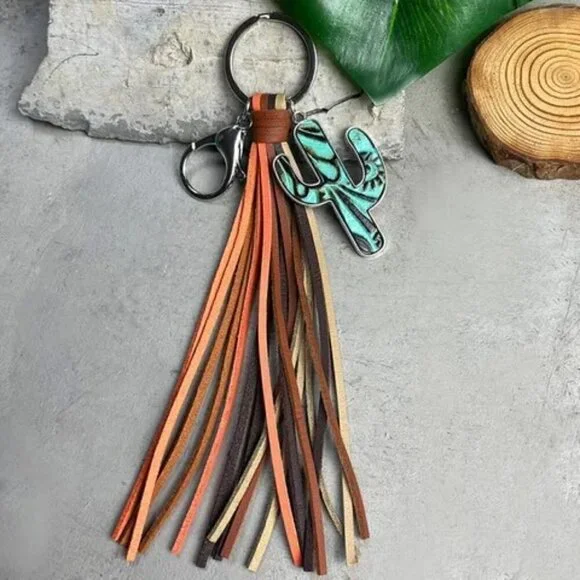 Cactus Tassle Keychain NWT‎