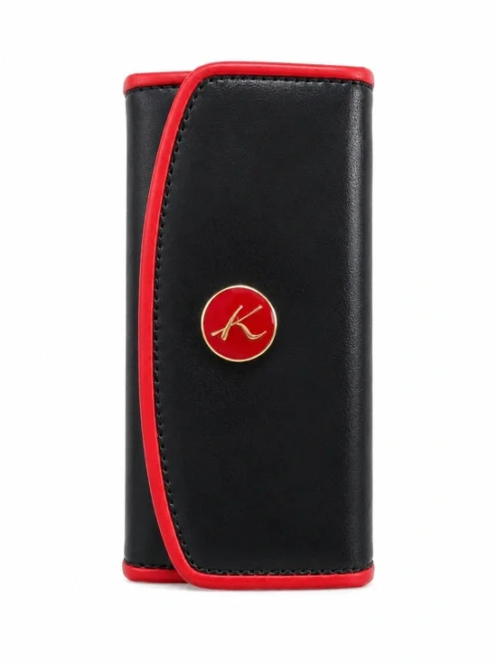 Kitamura Black and Red Leather Key Holder Case