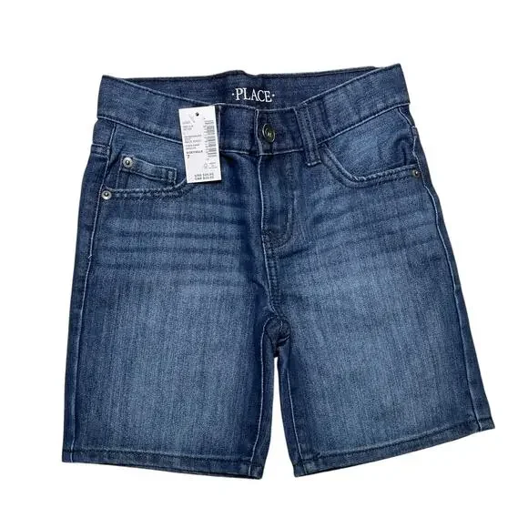 The Children's Place Denim Beck Wash Blue Jean Shorts size 7