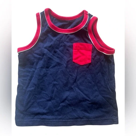 Children’s Place Boys Navy and Red Tank | 12-18M