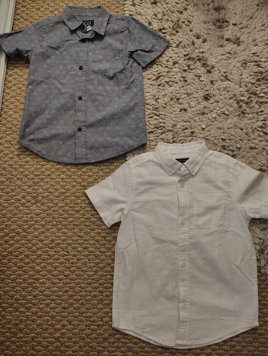 The Children's Place White Short-Sleeve Button-Up Shirts