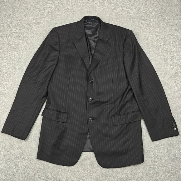 Ermenegildo Zegna Blazer Mens IT 54 Gray Wool Pinstripe‎ Trofeo Suit Jacket