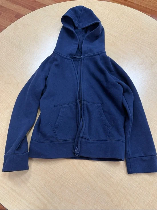 Children Place Navy Hooded Zip-Up Sweatshirt for Kids 5-6Y