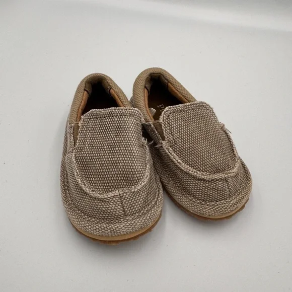 The Children's Place Boys Toddler Size 4 Tan Kids Slide On Dress Shoes Loafers