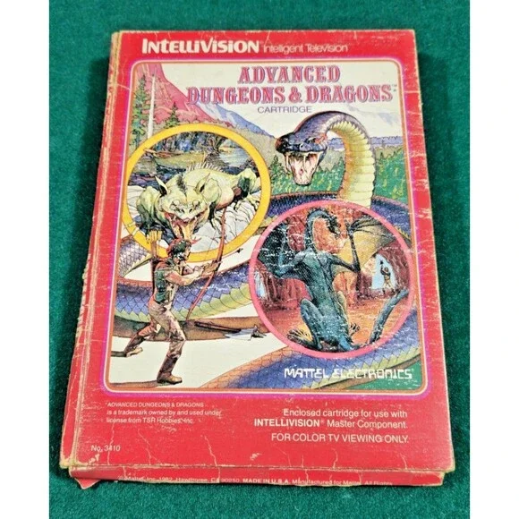 VTG Mattel Intellivision Advanced Dungeons Dragons 1982 TSR game cartridge