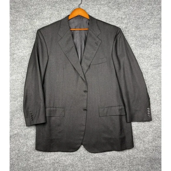 Kiton Napoli Neiman Marcus 100% Cashmere Blazer Sport Coat Black US 48R IT 58