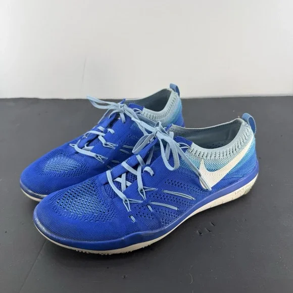 Nike Free TR Focus Flyknit Women's 11 Blue Running Training Shoes 844817-401