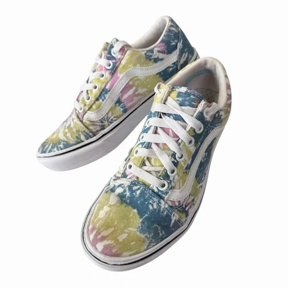 Vans Comfy Cush Old Skool Tie Dye Lace Up Shoes Sneakers MEN 6/WOMEN 7.5 Groovy‎