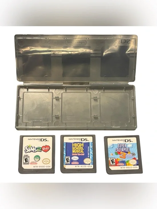 Lot Of 3 Nintendo DS Games With Case (HS Musical, Sims 2 Pets, Super Collapse 3)