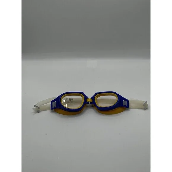 Speedo Hyper Swim Goggles Kids Youth Blue Yellow Clear Lens Adjustable Stra