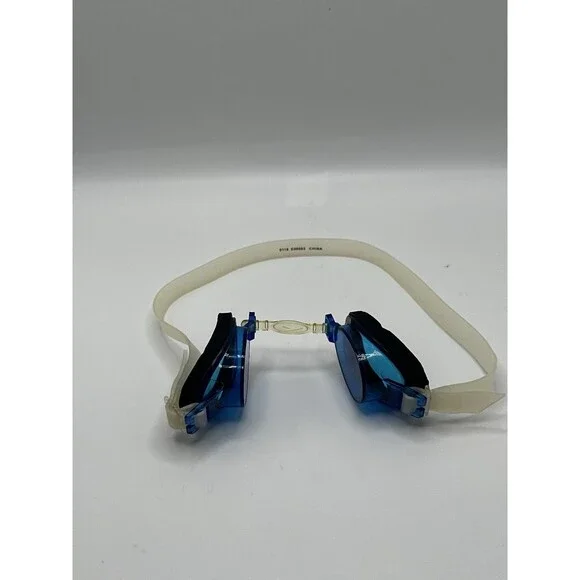 Blue Mirrored Swim Goggles Anti-Fog UV Protection Adjustable Strap Unisex