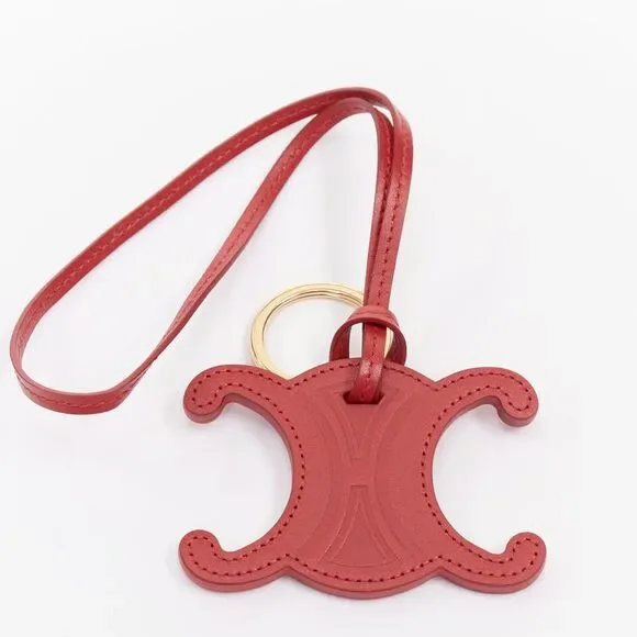 Celine Calfskin Triomphe Keyring Bag Charm