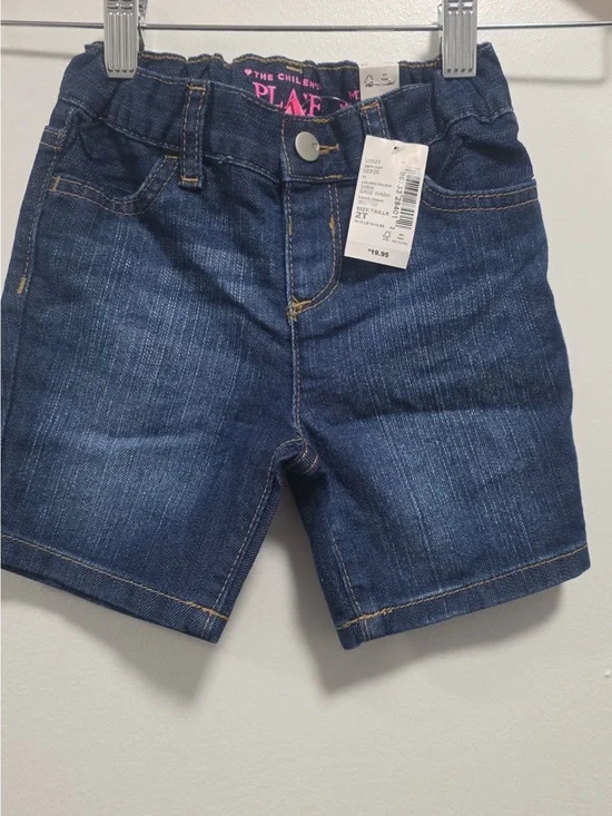 The Children's Place Dark Blue Denim Shorts with Elastic Waist