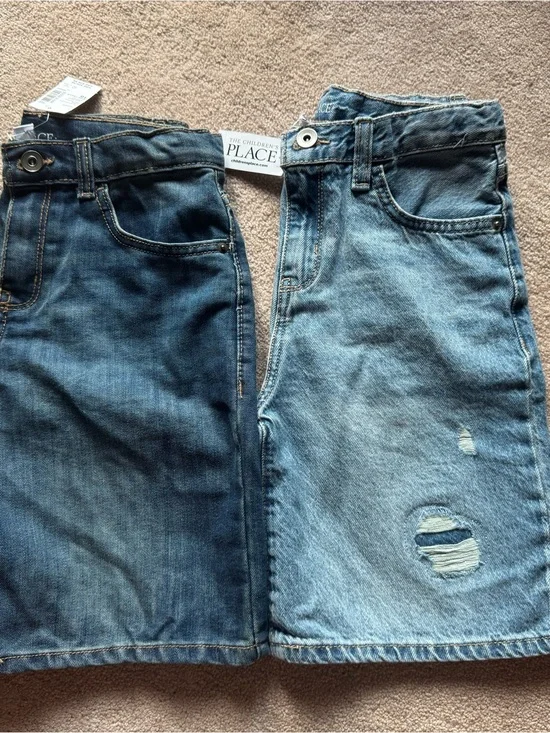 The Children's Place Boys Blue Denim Skort Shorts - 2 pairs