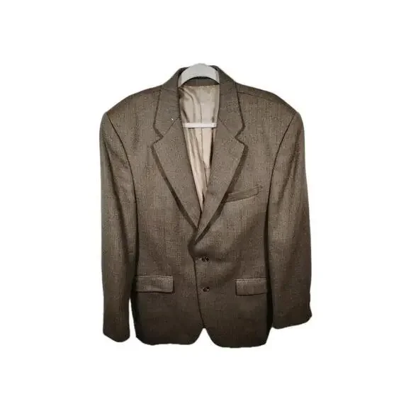 Chaps Pure Wool Brown Tan Sports Coat Jacket 2 Button Blazer Used A Sec 50C 2700