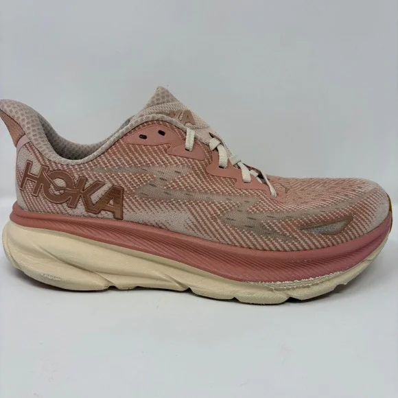 Hoka Clifton 9 Women's Size 10 Sandstone Cream Running Shoes (1127896 SNC)