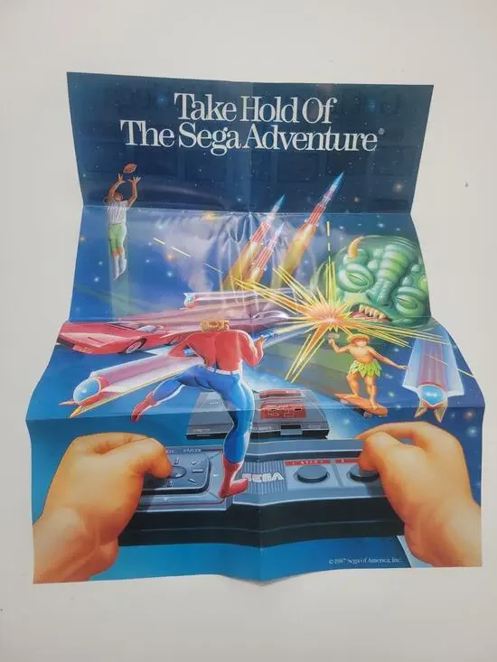 ¤ Take Hold Of The Sega Adventure Insert Poster 1987 ¤ Sega Master System SMS