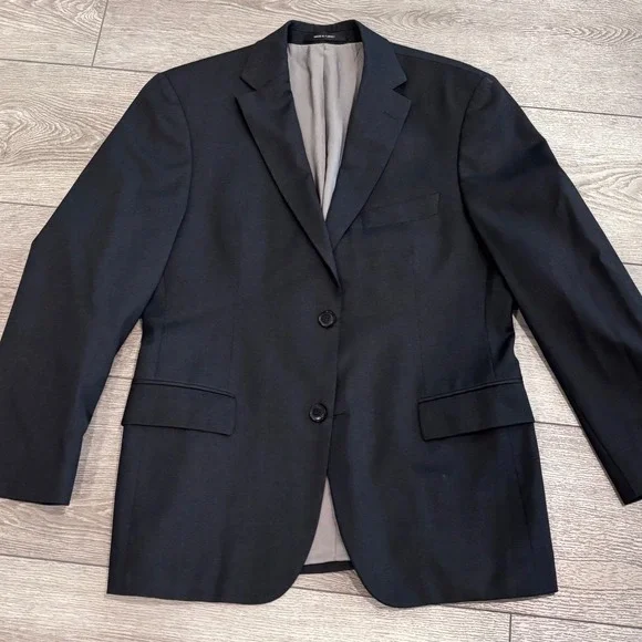 Hugo Boss Blazer Mens 38S Black Super 100 Virgin Wool Pasolini Movie Sport Coat