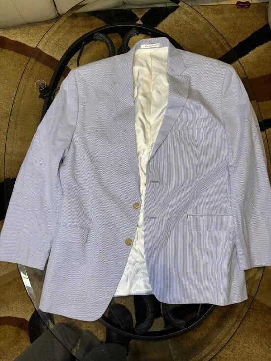 Ralph Lauren Blazer Men’s Pinstriped Sport Coat Seersucker Jacket -desc for mea