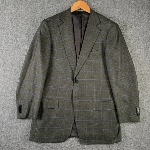 Ermenegildo Zegna Blazer Jacket Men 40R Wool Windowpane 15 MilMil 15 Sport Coat