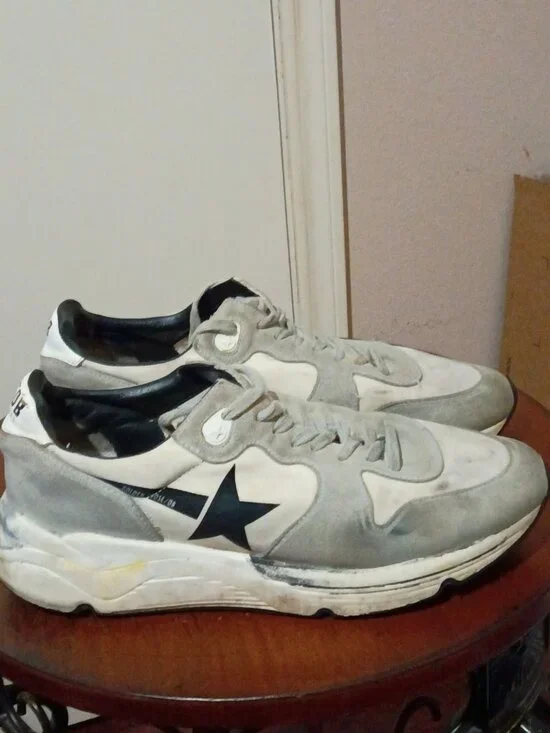 Golden Goose Running Sole Women's White Gray Sneakers EU38 US8