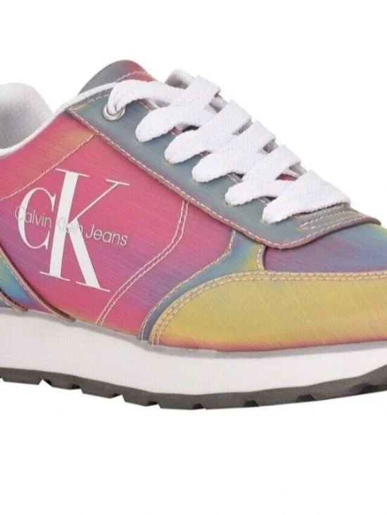 Calvin Klein Jeans Multicolor Iridescent Lace-Up Sneakers