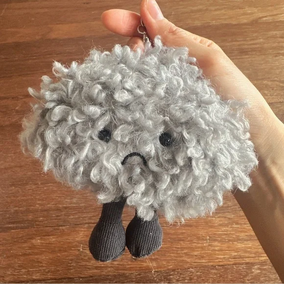 Storm Cloud Plush Keychain Cute Aesthetic Bag Charm Soft Kawaii Collectible New