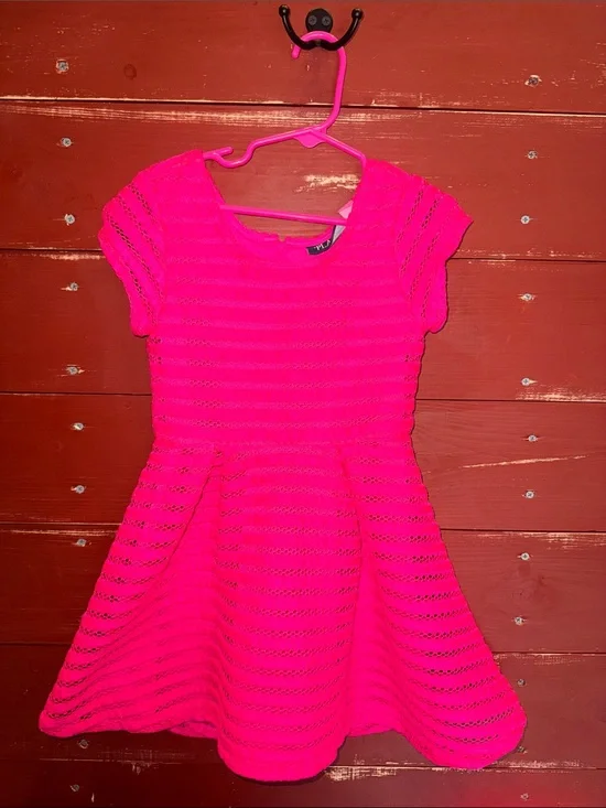The Children's Place Neon Hot Pink Knit Fit & Flare Dress