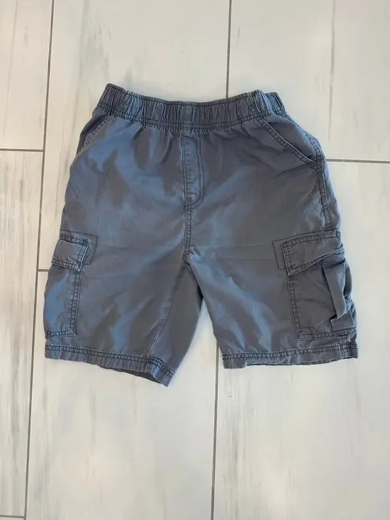 The Children's Place Boys Gray Cargo Shorts Size 14 Elastic Waist Pockets Casual