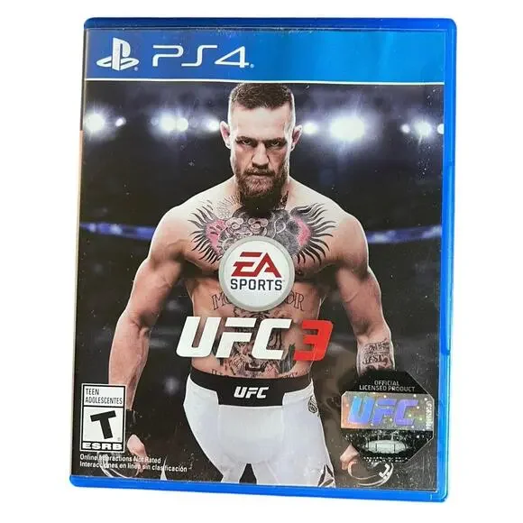 PS4 UFC 3 MMA Video Game Conor McGregor case, disc, instructions manual