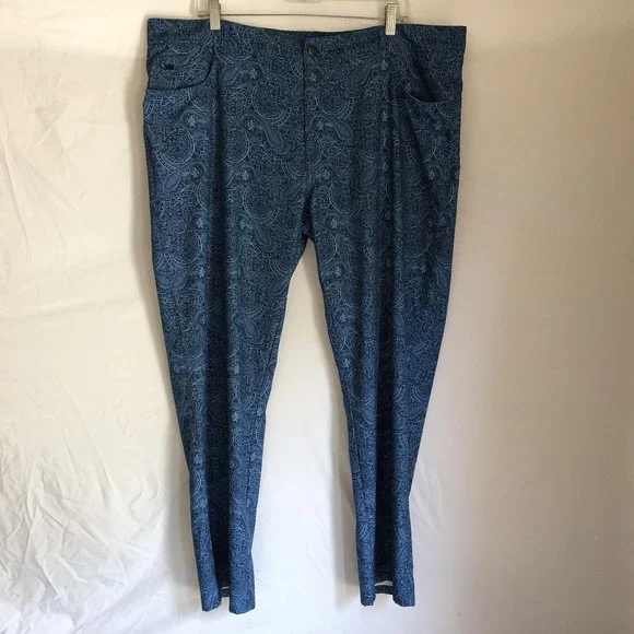 Peter Millar Pants Mens 42x29 Blue Crown Sport Paisley Golf Stretch Performance
