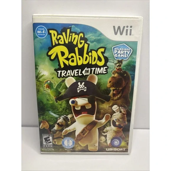 Raving Rabbids Travel in Time Wii game - includes instruction manual, disk, case