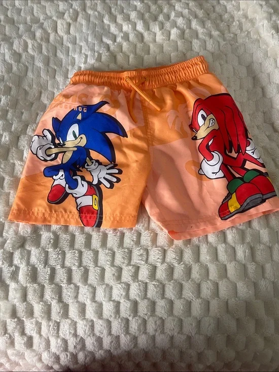 Kids Orange Sonic the Hedgehog Swim Trunks