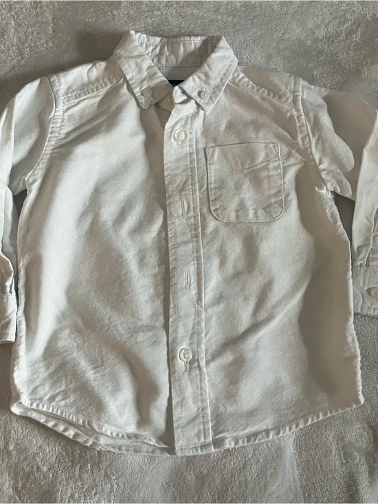 Children’s Place Kids Classic White Button-Up Oxford Shirt Kids Sz 12~18M