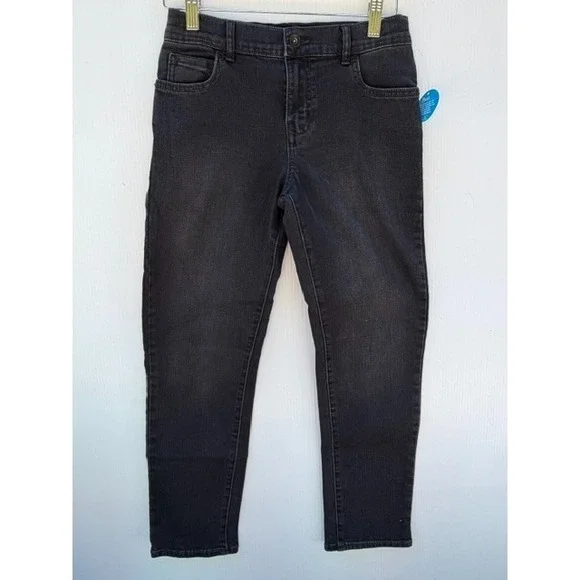 The Childrens Place Boys Jeans Size 10 Black Stretch Straight Leg Adjustable