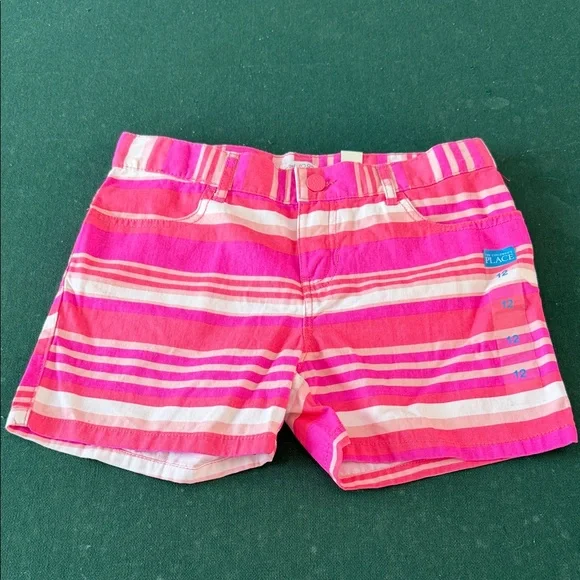 The Children's Place‎ Pink and White Striped Shorts