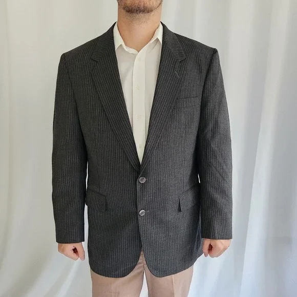 80s Gray Pinstripe‎ Blazer