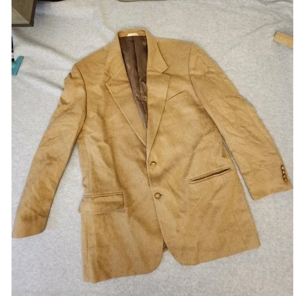 Tom Tailor Blazer Mens‎ 44 Long Camel Hair Sport Coat Italian Fabric Old money