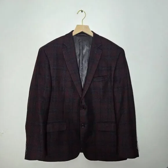 Lauren Ralph Lauren Plaid Wool Blend Blazer Size 44S Tartan Classic