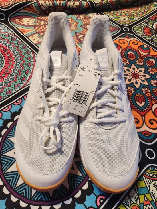 adidas White Athletic Shoes with Gum Outsole