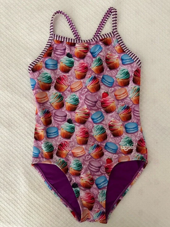 Dolfin Uglies Bon Appetite One Piece Swimsuit Sz 12 Very Good Condition
