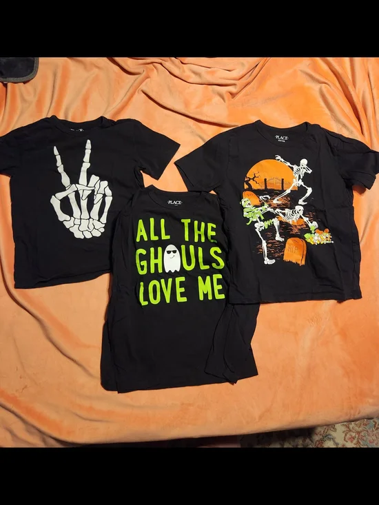 The Children's Place Halloween Tee Bundle - Black & Neon Green