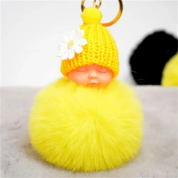 Sleeping babydoll‎ bag charm/keychain