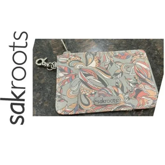 SAKROOTS KEYCHAIN MINI WALLET GRAY‎ MULTICOLORS