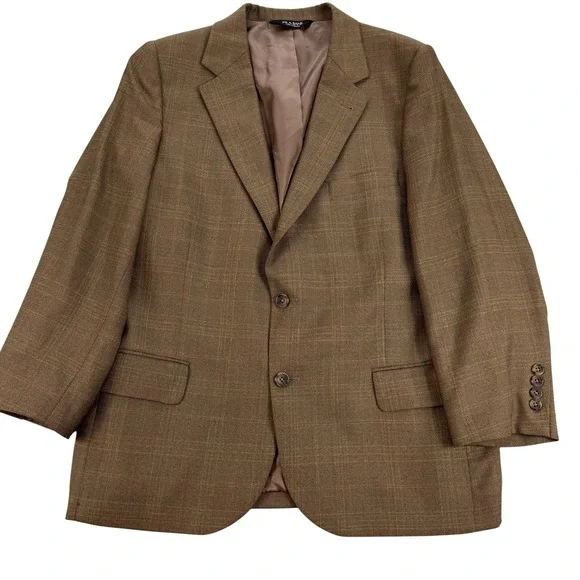 Jos A Bank Signature Blazer Mens 42 Short Brown Wool Silk Gordon Sport Coat